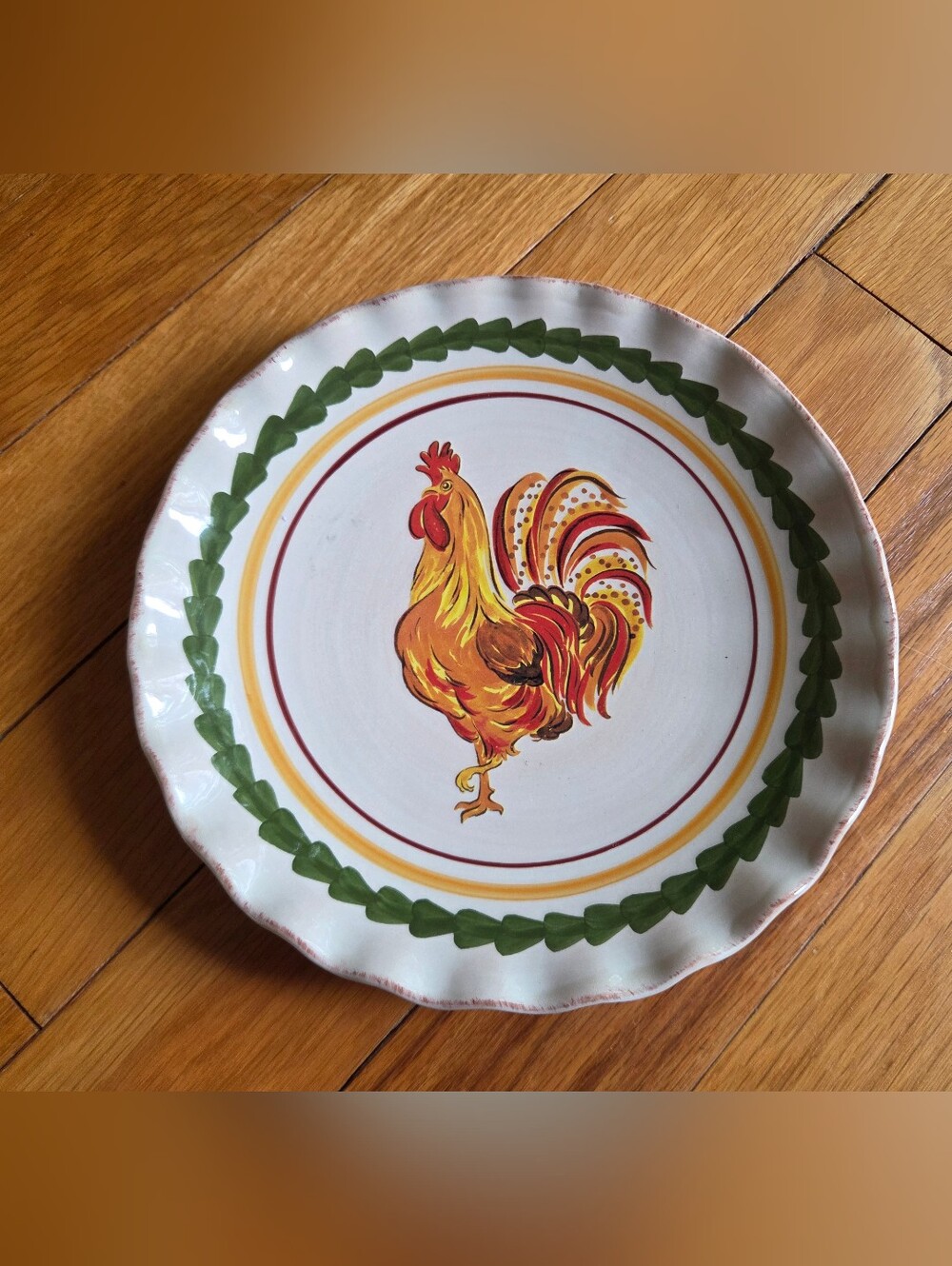 Williams Sonoma Tuscan Rooster Plate 2010